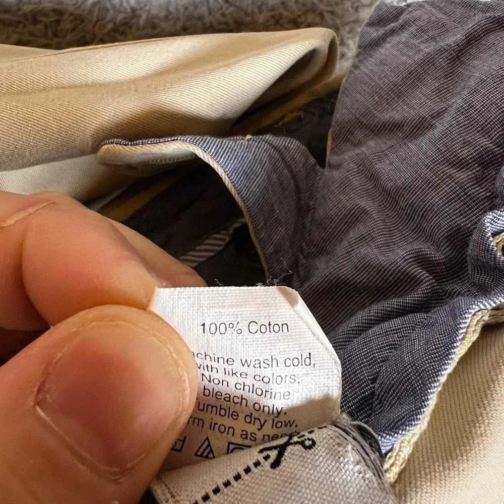 J Crew Chino Pants Mens 33x31 Bowery Slim Fit‎ Khaki Tan 100% Cotton Casual
